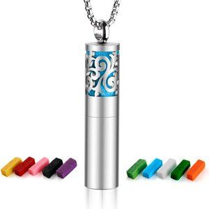 Essential Oil Diffuser Necklace Stainless Steel Aromatherapy Pendant Gift Set